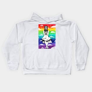 Watercolor - a rainbow future Kids Hoodie